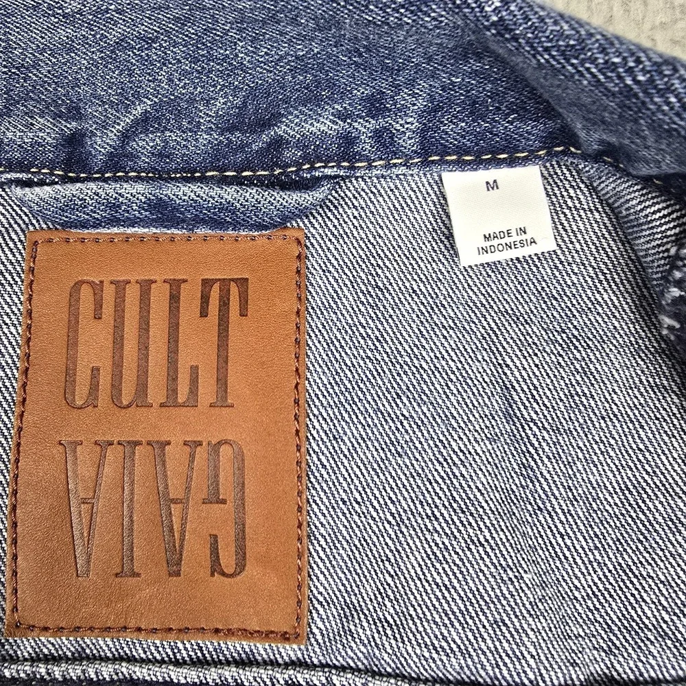 Cult Gaia X Gap Jacket Kids 8-9 Blue Denim Trucker Collared Button Pockets New‎